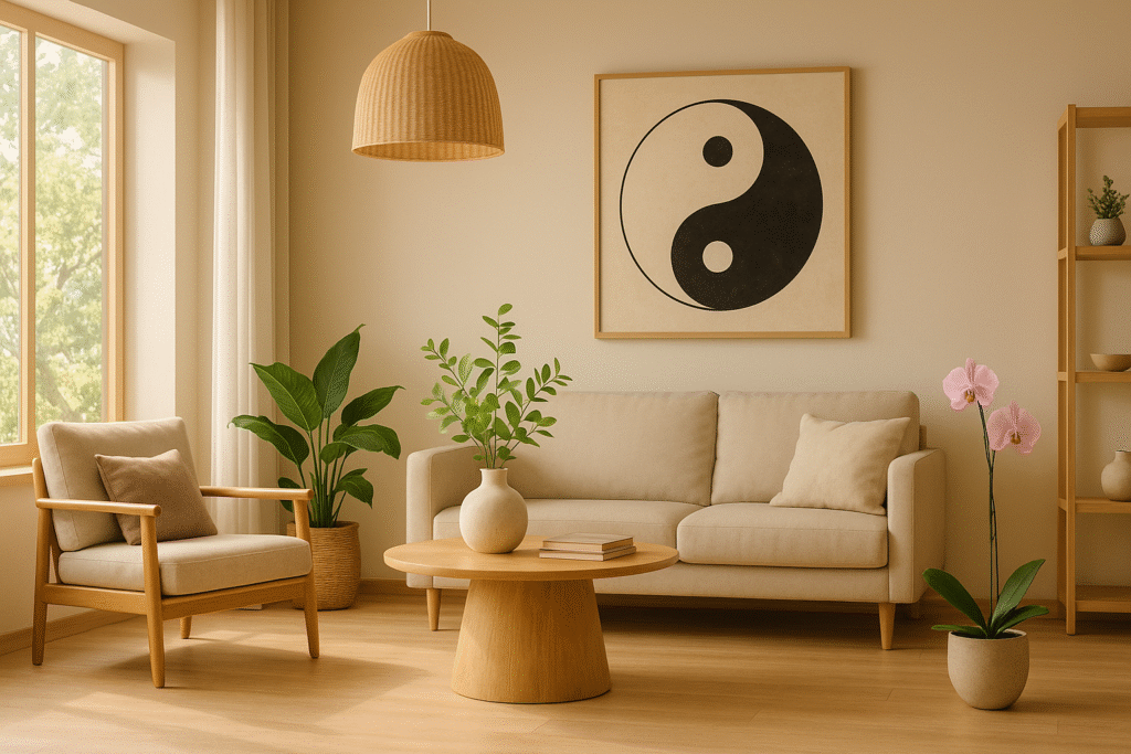 Sala moderna con decoración minimalista.